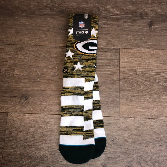 Green Bay Packers Stance Socks 🧀 Large 9-12 Men’s